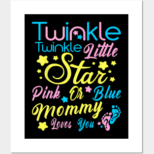 Twinkle Twinkle Little Star Gender Reveal T Shirt Posters and Art